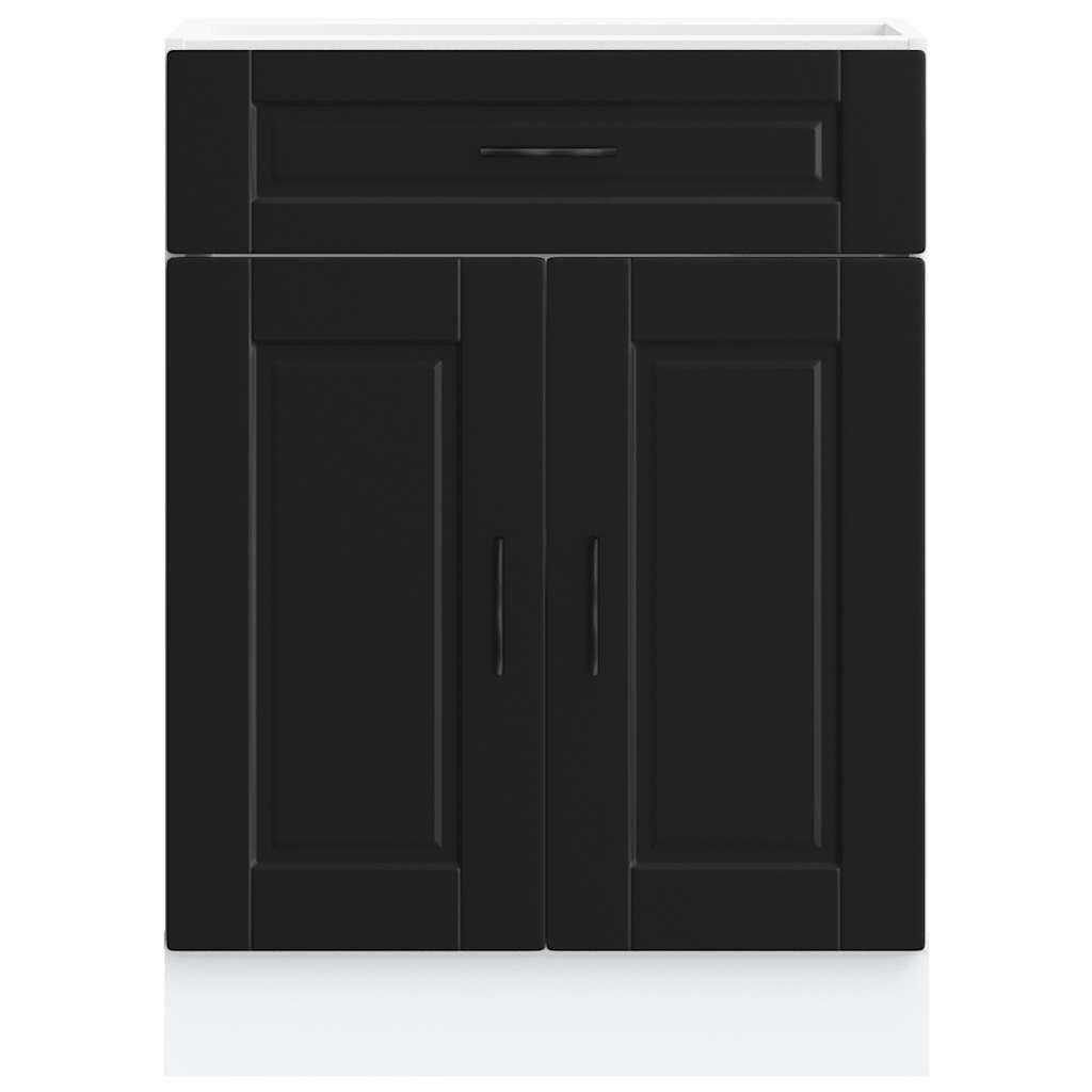 Armário base de cozinha Porto derivados de madeira preto