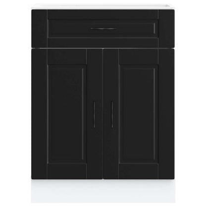 Armário base de cozinha Porto derivados de madeira preto