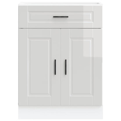 Armário base cozinha Porto derivados madeira branco brilhante