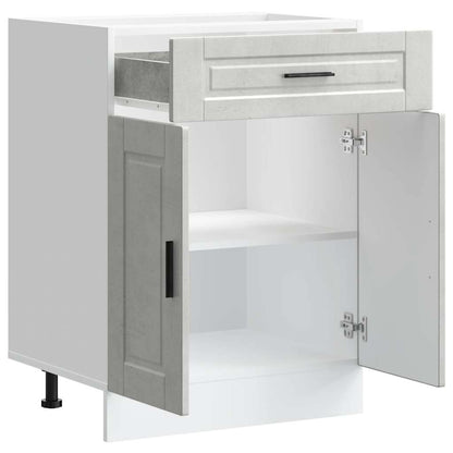Armário base cozinha Porto derivados madeira cinzento cimento