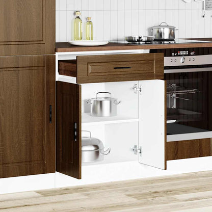 Armário base cozinha Porto derivados madeira carvalho castanho