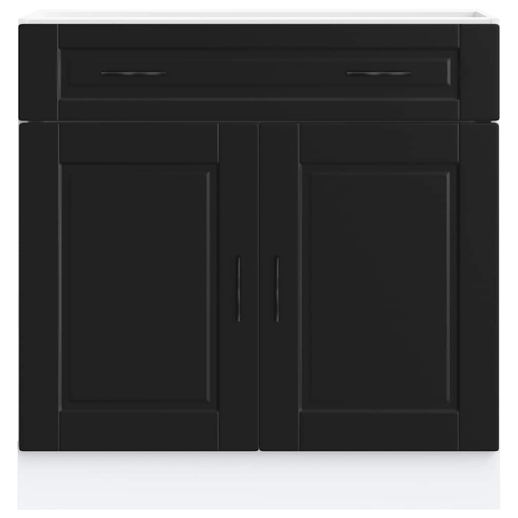 Armário base de cozinha Porto derivados de madeira preto