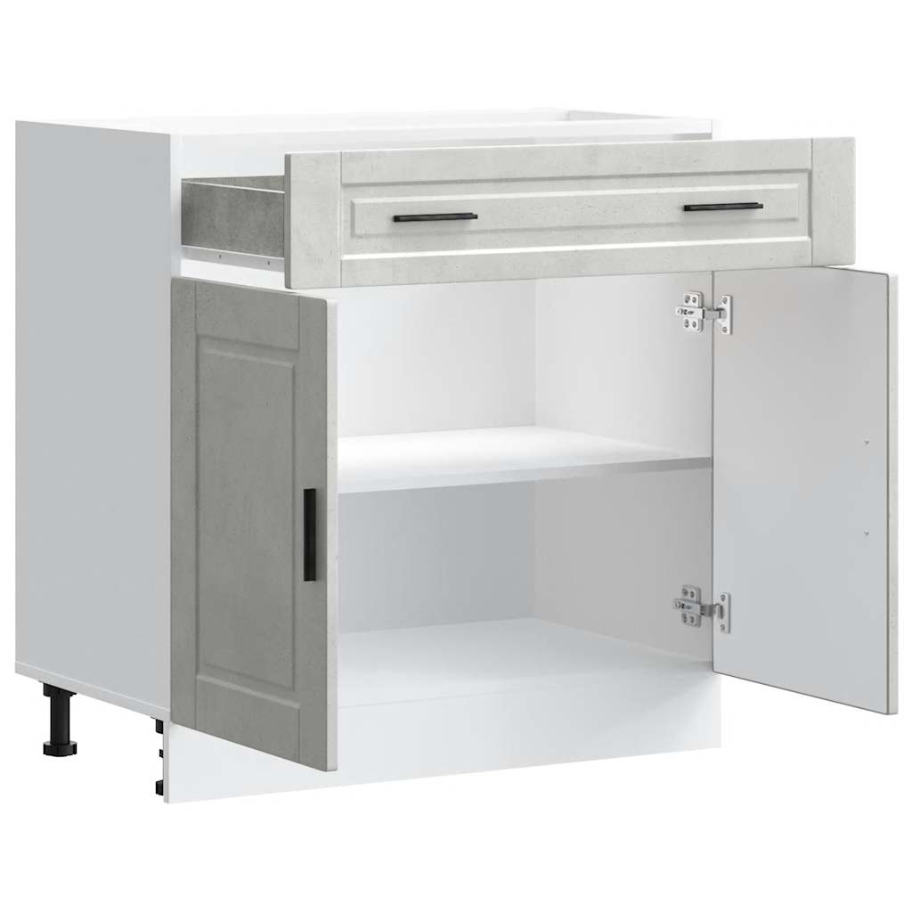 Armário base cozinha Porto derivados madeira cinzento cimento