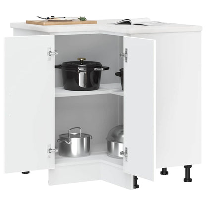 Armário base canto cozinha Porto derivados de madeira branco