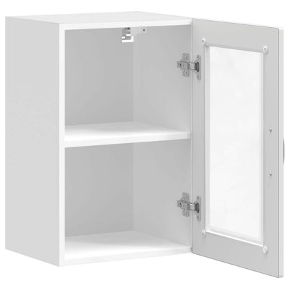 Armário de parede de cozinha com porta de vidro Porto branco