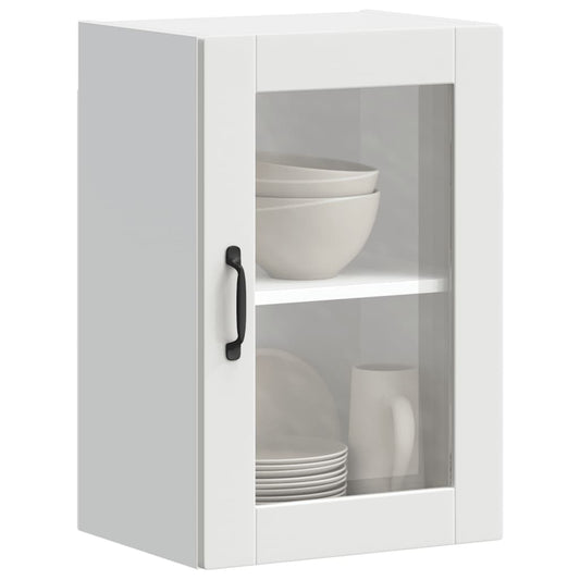 Armário de parede de cozinha com porta de vidro Porto branco
