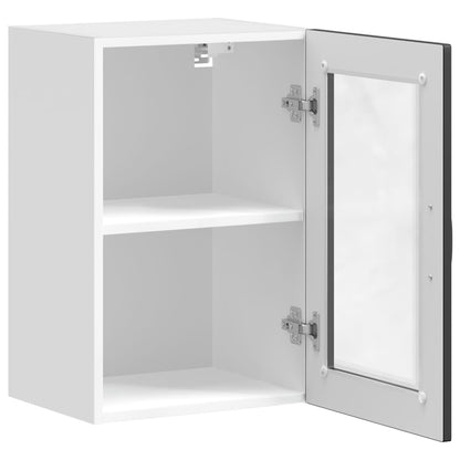 Armário de parede de cozinha com porta de vidro Porto preto