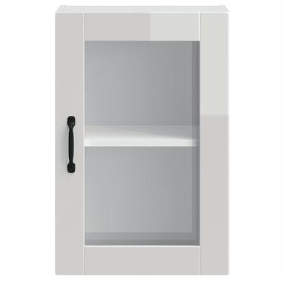 Armário de parede cozinha porta vidro Porto branco alto brilho