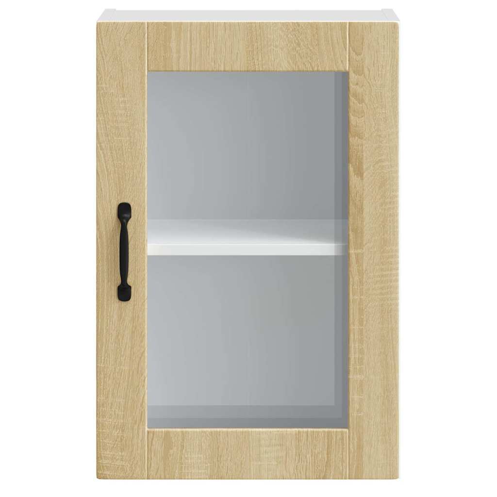 Armário de parede de cozinha porta vidro Porto carvalho sonoma