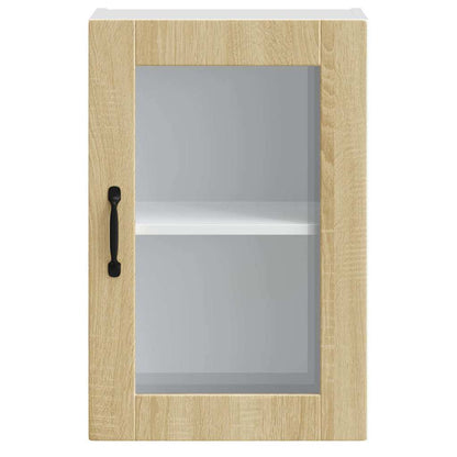 Armário de parede de cozinha porta vidro Porto carvalho sonoma