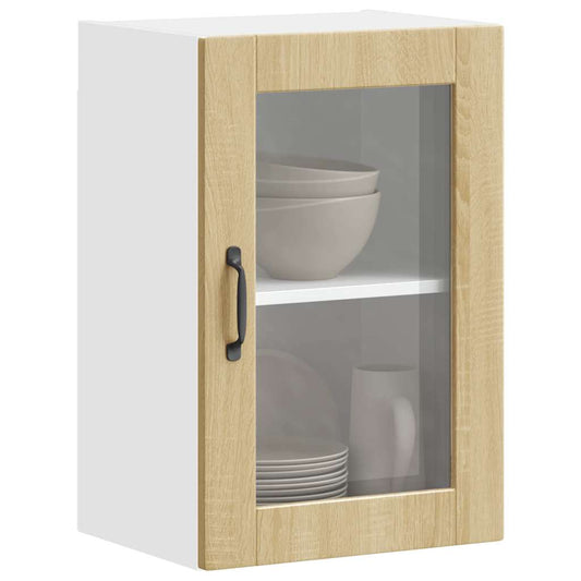 Armário de parede de cozinha porta vidro Porto carvalho sonoma