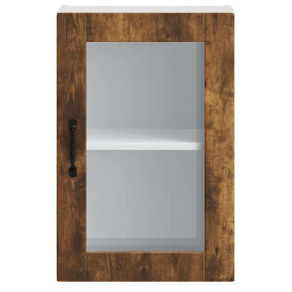 Armário de parede de cozinha porta vidro Porto carvalho fumado