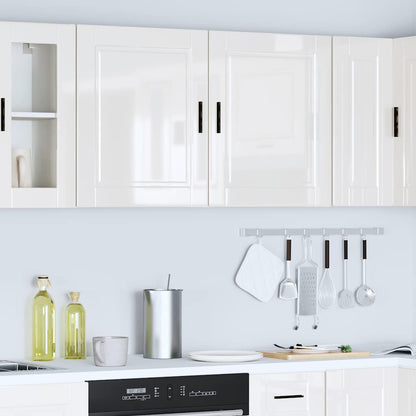Armários parede cozinha 2 pcs Porto branco brilhante