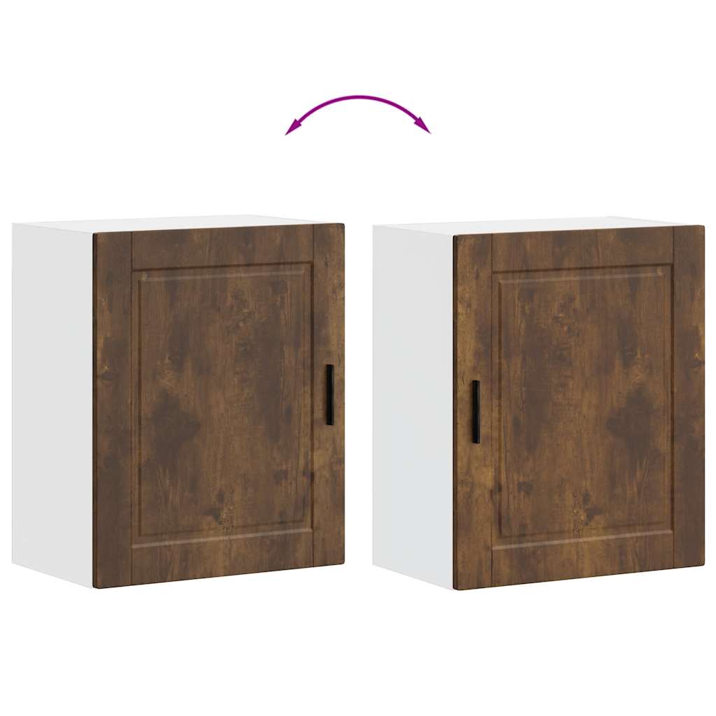 Armários parede cozinha 2 pcs Porto madeira de carvalho fumado