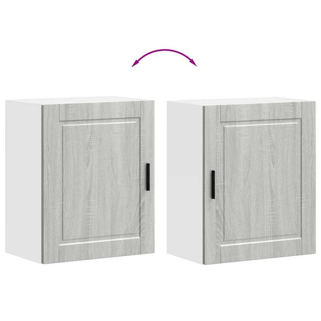 Armários parede cozinha 2 pcs Porto sonoma cinza