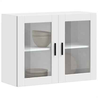 Armário de parede de cozinha com porta de vidro Porto branco