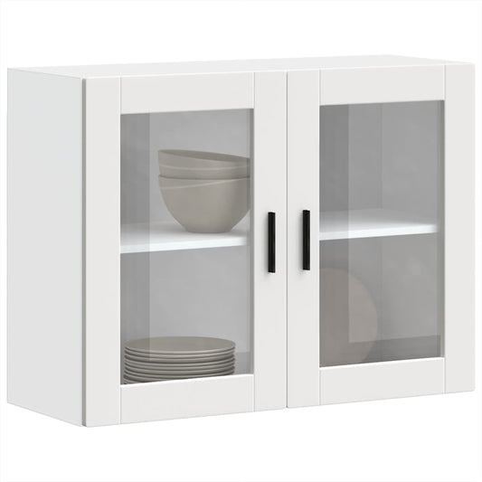 Armário de parede de cozinha com porta de vidro Porto branco