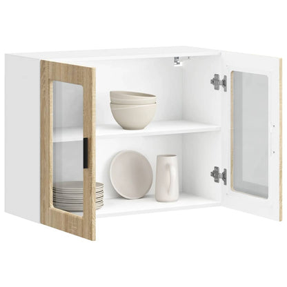 Armário de parede de cozinha porta vidro Porto carvalho sonoma