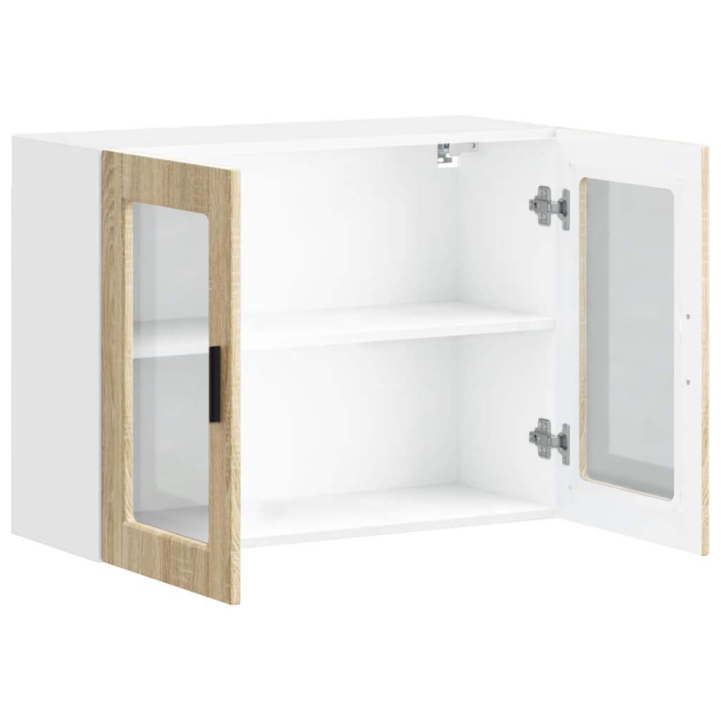 Armário de parede de cozinha porta vidro Porto carvalho sonoma