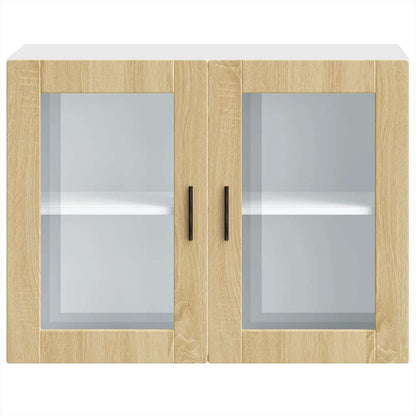 Armário de parede de cozinha porta vidro Porto carvalho sonoma