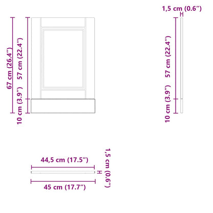 Painel máquina lavar louça Porto carvalho sonoma 45x1,5x67 cm