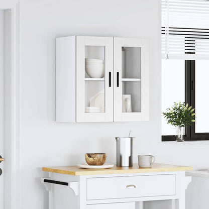 Armário de parede de cozinha com porta de vidro Porto branco