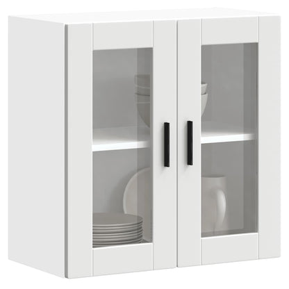 Armário de parede de cozinha com porta de vidro Porto branco