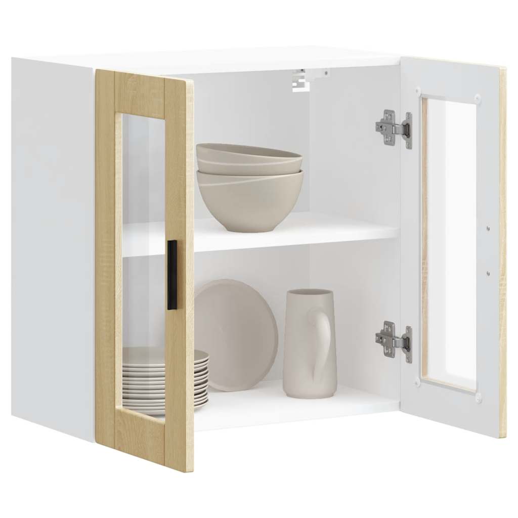 Armário de parede de cozinha porta vidro Porto carvalho sonoma