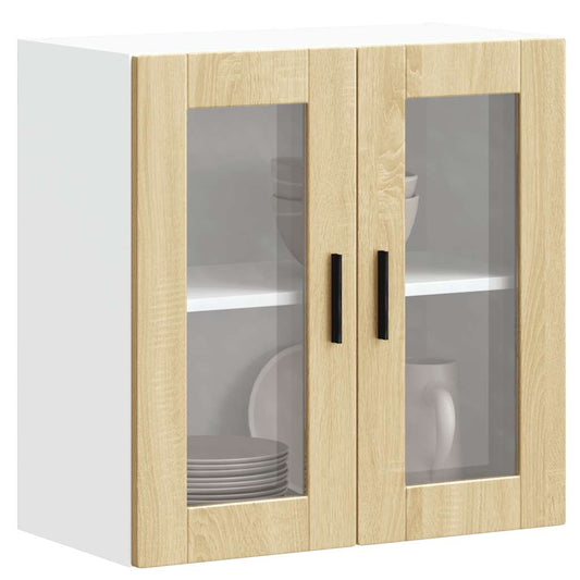 Armário de parede de cozinha porta vidro Porto carvalho sonoma