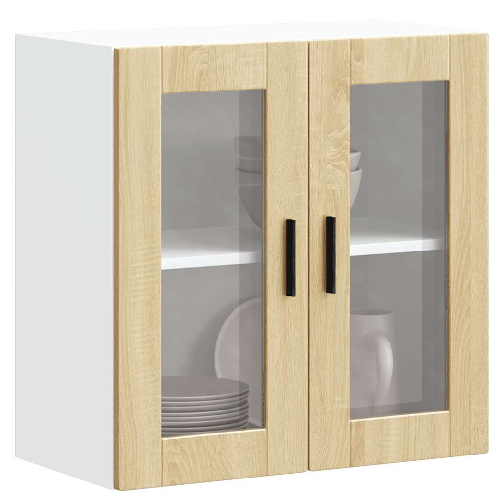 Armário de parede de cozinha porta vidro Porto carvalho sonoma