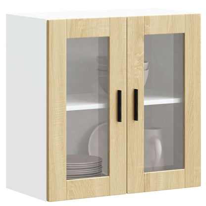 Armário de parede de cozinha porta vidro Porto carvalho sonoma