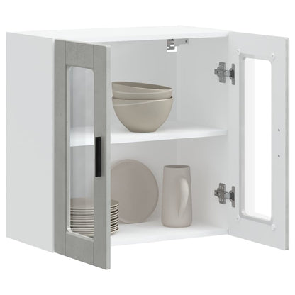 Armário de parede de cozinha porta de vidro Porto cinza betão