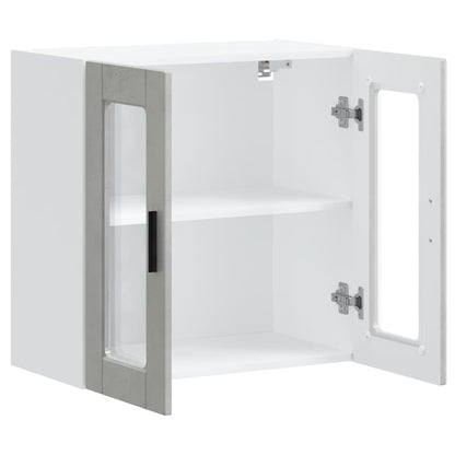 Armário de parede de cozinha porta de vidro Porto cinza betão