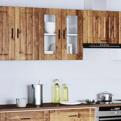 Armário de parede de cozinha porta de vidro Porto madeira velha