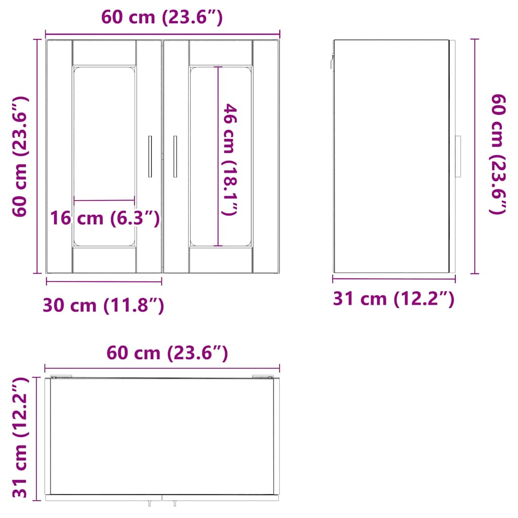 Armário de parede cozinha porta vidro Porto carvalho artesanal