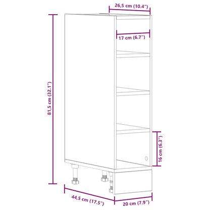 Armário inferior “Riga” 20x44,5x81,5cm cinzento sonoma