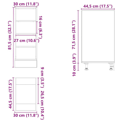 Armário inferior “Riga” branco 30x44,5x81,5cm