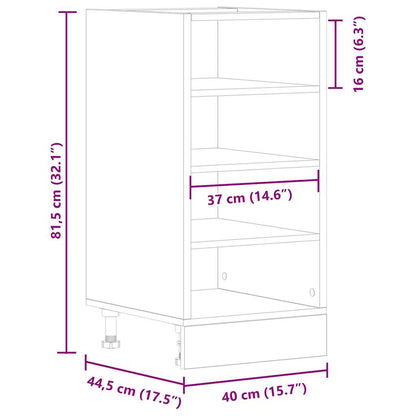 Armário inferior “Riga” 40x44,5x81,5cm cinzento sonoma