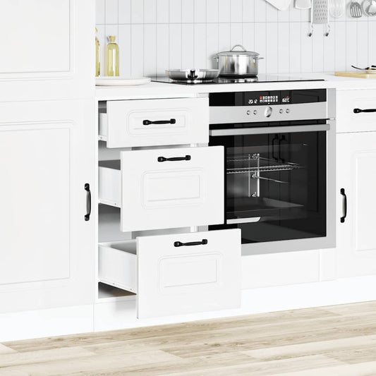 Armário de cozinha baixo Kalmar madeira artificial branca