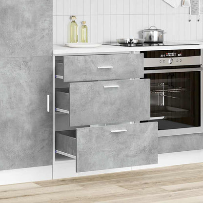 Armário base cozinha “Lyon” betão cinzento madeira projetada