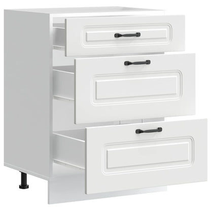 Armário de cozinha baixo Kalmar madeira artificial branca