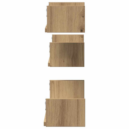 Prateleiras parede 4 pcs derivados madeira carvalho artisiano