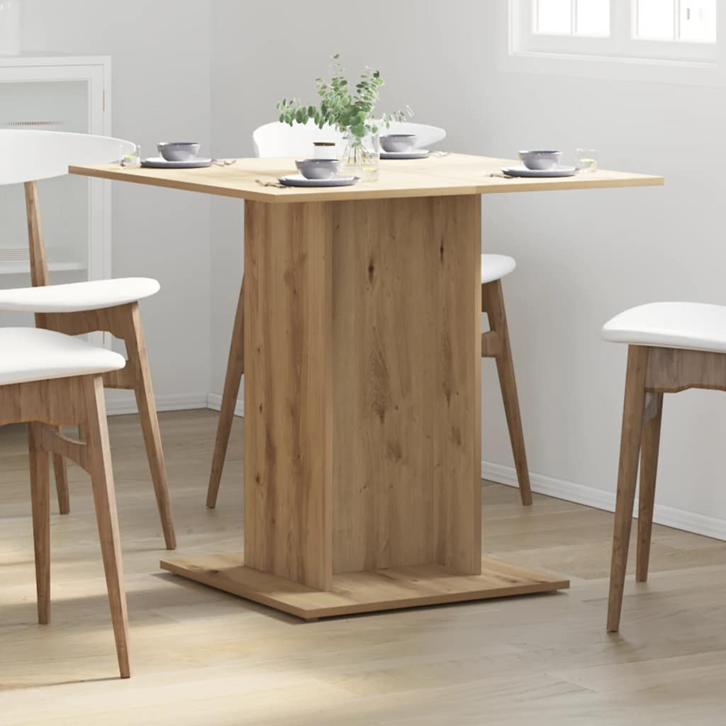 Mesa de jantar 80x80x75 cm derivados madeira carvalho artisiano