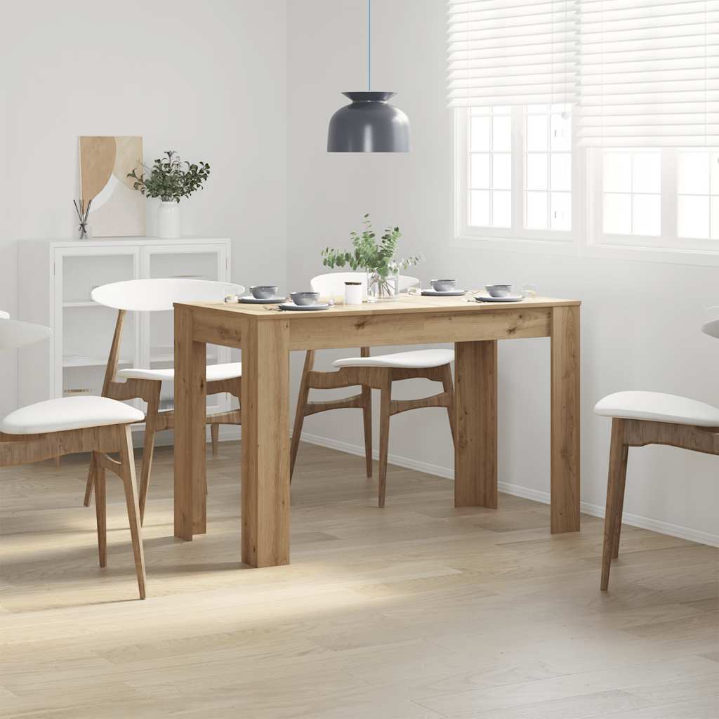 Mesa de jantar 120x60x76cm derivados madeira carvalho artisiano