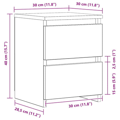 Mesa cabeceira 30x30x40 cm derivados madeira carvalho artisiano