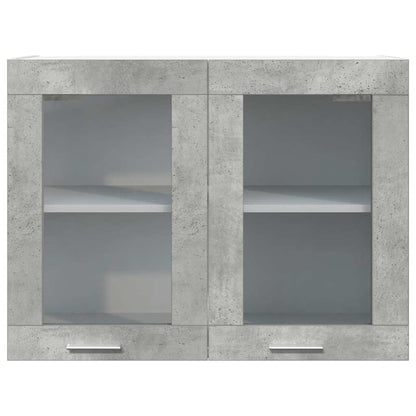 Armário de parede c/ vidro “Lyon” 80x31x60 cm cinzento cimento
