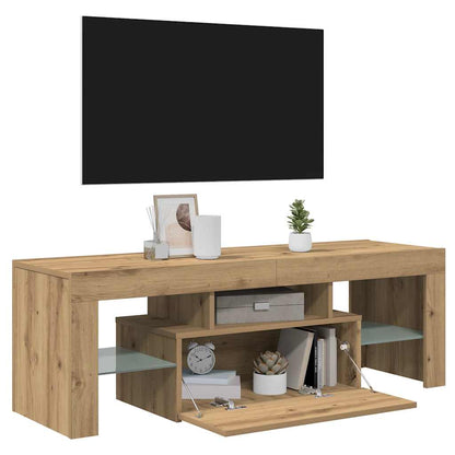 Móvel TV c/ luzes LED derivados de madeira carvalho artisiano