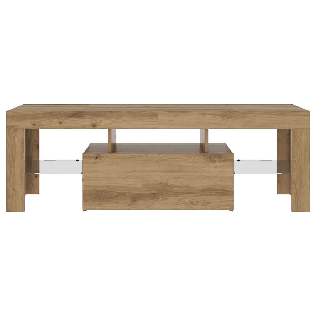 Móvel TV c/ luzes LED derivados de madeira carvalho artisiano