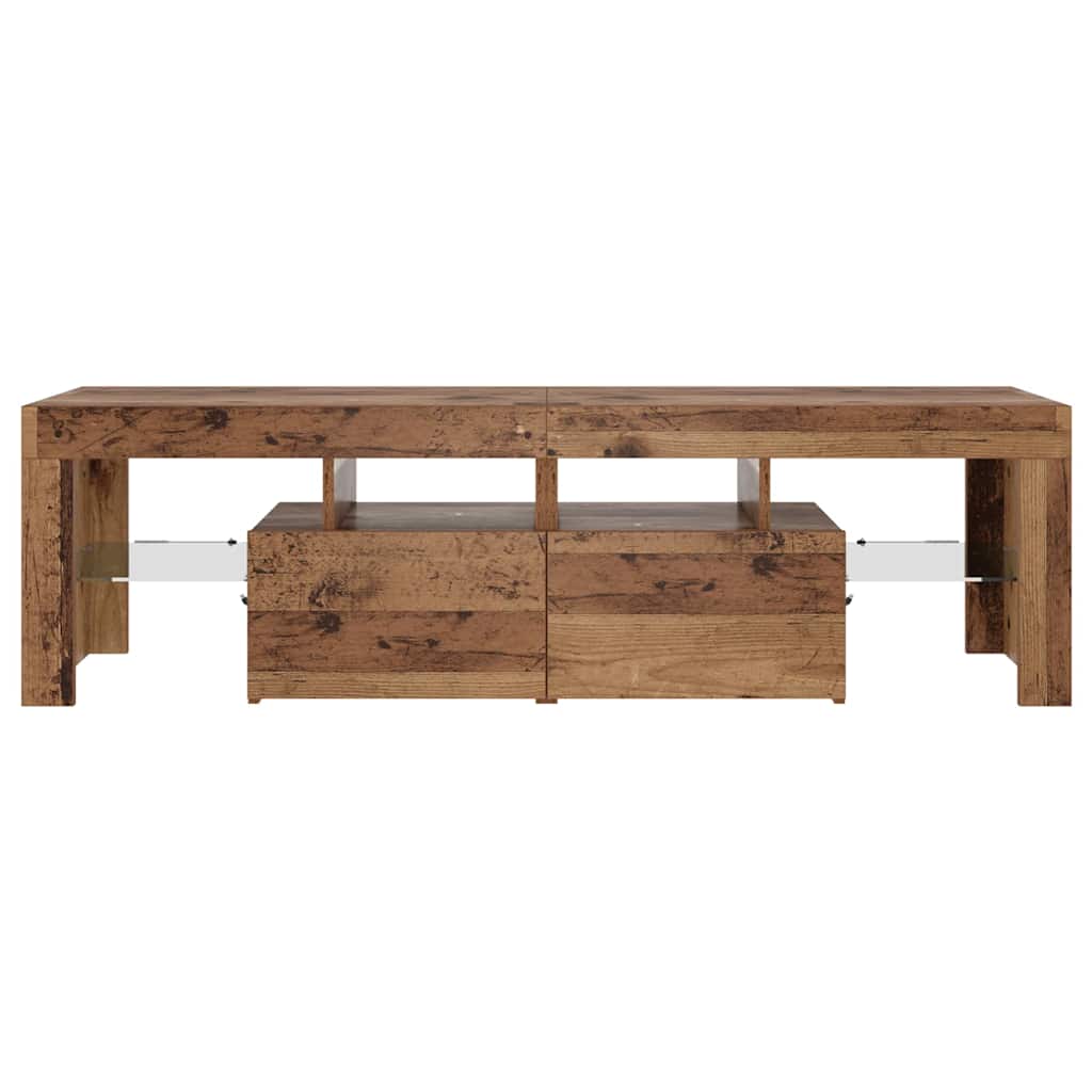 Móvel de TV com luzes LED derivados de madeira madeira velha