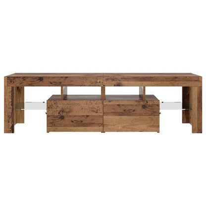 Móvel de TV com luzes LED derivados de madeira madeira velha